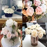 Rose Artificial Flowers 25/50pcs Foam Fake Roses Wedding Bouquets Centerpieces Mothers Day Valentines Gifts Party Decoration - details 6