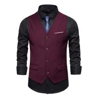 Chaleco de traje azul, chaqueta chalecos sin mangas de negocios para hombre, talla asiática S-6XL, chaleco para fiesta de boda, rojo, morado, negro y gris - details 14