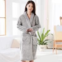 Pareja de pijamas gruesos de gran tamaño para otoño e invierno, albornoz de terciopelo Coral para hombre, Sra. Ropa de hogar cómoda y transpirable acolchada - details 12