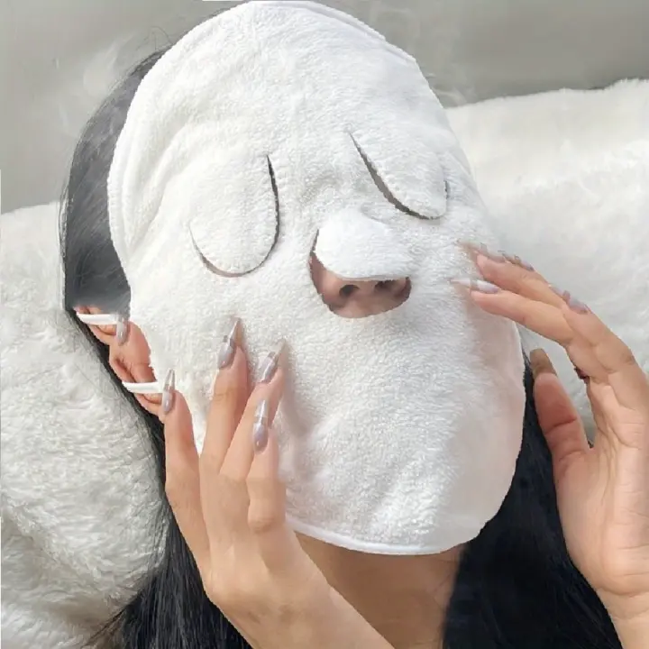 Mascarilla de Toalla Facial de Vaporizador Reutilizable Cuidado de la Piel en Calor y Frío, Hidratante, Belleza para Hogar y Salón de Belleza - 1