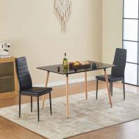 Sillas de Comedor Juego de 4 Sillas de Metal para Cocina, Silla de Mesa Comoda Silla con Asiento Tapizado, Negro - details 148