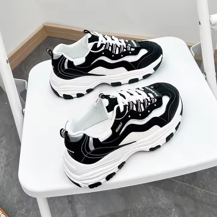 Ins estilo coreano Cortez mujeres 2025 primavera nueva parte inferior gruesa aumento estudiante deportes correr zapatos casuales Cq2668 - 1
