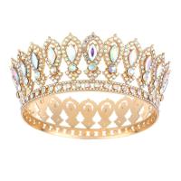 Decoraciones de pastel redondas de tiara de reina princesa europea, coronas barrocas para desfiles, tiaras de rey, coronas de boda brillantes para novias - details 6
