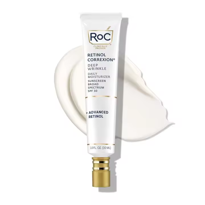 Hot RoC Retinol Correxion Hidratante facial diario para arrugas profundas con protector solar SPF 30, tratamiento para el cuidado de la piel para líneas finas, manchas oscuras, - 1