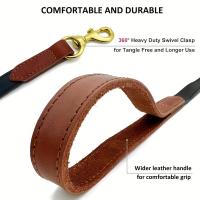 Collar de cuero con tachuelas para perro, correa de cuero adecuada para perros grandes, antimordeduras - details 2