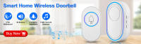 Elecpow Intelligent Wireless Doorbell Outdoor IP65 Waterproof Smart Home Door Bell Chime Kit 39 Music LED Flash Security Alarm - details 0