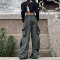 Pantalones cargo de mujer con cómoda cintura elástica y bolsillos - details 4