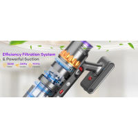 Limpiador inalámbrico CHEBIO, palo de 550W/45Kpa con pantalla inteligente, limpiadores domésticos con tiempo de ejecución máximo de 65 minutos, modo automático y antienredos - details 2