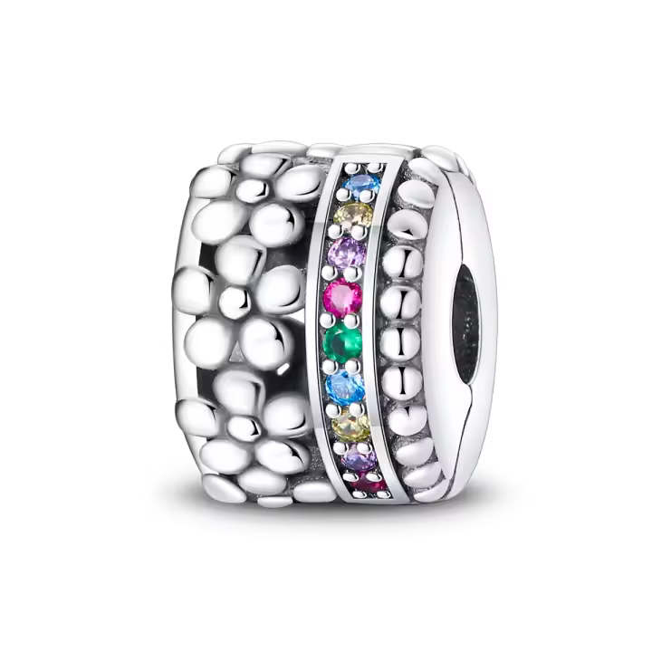 Encantos de Pulsera S925 Plata Esterlina con Esqueleto y Flor para Mujeres Joyería Fina de Cumpleaños Regalo de Diy con Cuentas de Zircono y Piedra Natural - 1