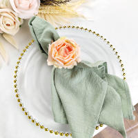 Juego de servilletas de tela verde salvia, 10 servilletas de tela de algodón, toallas de mesa de té de cocina para decoración de boda en granja - details 1