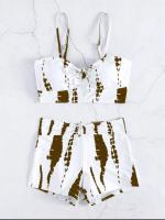 Conjunto de bikini con lazo teñido Traje de baño de cintura alta Traje de baño de Dacron - details 19