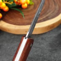Cuchillo Plegable De Acero Damasco Con Mango De Madera Herramienta De Cocina Multifuncional Para Cortar Carne Y Frutas Cuchillo De Sellección - details 6