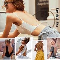 Lencería Sexy sin espalda para mujer, ropa interior con escote en V profundo, sujetador de realce de corte bajo, Bralette transpirable Invisible de espalda baja - details 3
