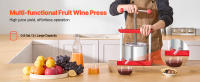 SucceBuy Prensa Manual para Vino de Frutas de 0,8 Gal/3L, Barriles Dobles de Acero Inoxidable, Exprimidor para Sidra, Manzana, Uva, Miel - details 0
