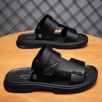 2025 nuevas sandalias de piel de vaca de primera capa zapatos de playa de cuero transpirable para hombres casual suela suave de mediana edad y ancianos papá zapatos de los hombres. - details 3
