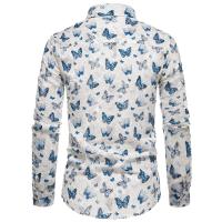 Camisa à manches longues imprimée papillon pour hommes, nuevo diseño de modo, lujo, chemises à pampilles 3D, fête décontractée, chemises de boîte de nuit, scène, printemps - details 12