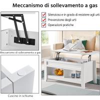 Mesa de Café de Madera Elevable Diseño Moderno para Sala Tamaño 104,5 x 49,5 x (49-61,5) cm Gris - details 23