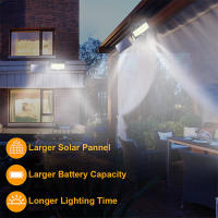 Lámpara LED Solar para exteriores, luz impermeable para decoración de jardín, calle, Sensor de cuerpo humano, 3 modos, 468 - details 0