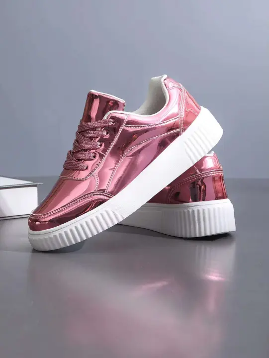 Zapatillas deportivas de moda para otoño 2024, zapatos planos informales transpirables y ligeros para exteriores con lentejuelas de suela gruesa para parejas - 1