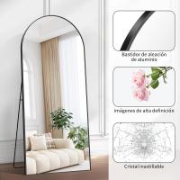 Espejo de Pie Curvado Grande Espejos de Pared con Marco de Oro Aluminio 161 x 52 cm - details 25