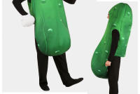 Traje de actuación de escenario de Halloween para niños y adultos, juego de rol, pepino vegetal, padre e hijo - details 4