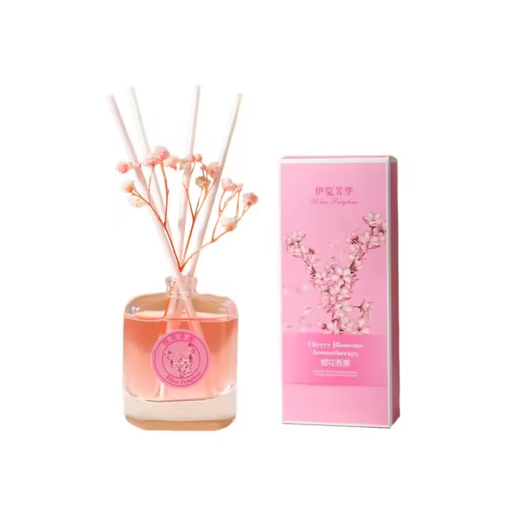 Difusor de Aroma de Reed Romántico Rosa de 50ml Aromaterapia para Hogar y Hotel Frescura Interior - 1