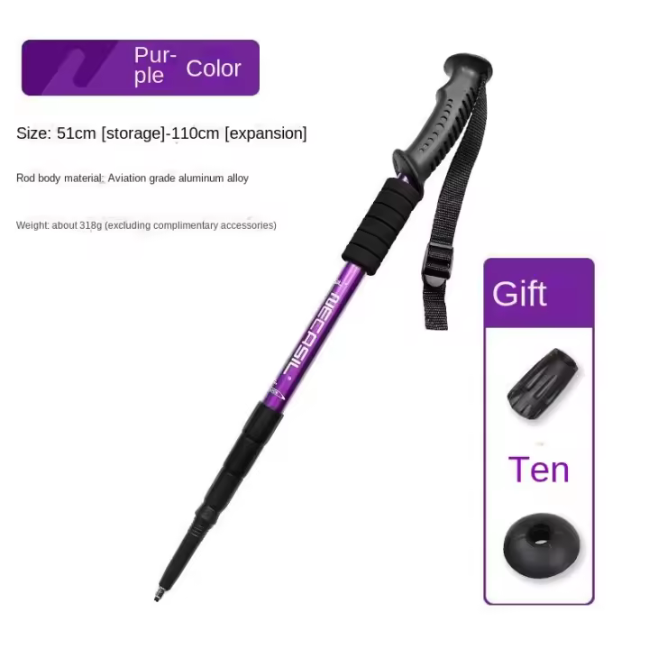 Palos de Senderismo Ultraligero Ajustables y Telescópicos para Nordic Walking Hitorhike para Acampar y Escalar Alpenstock Trekking Poles - 1