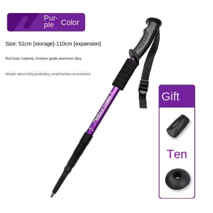 Palos de Senderismo Ultraligero Ajustables y Telescópicos para Nordic Walking Hitorhike para Acampar y Escalar Alpenstock Trekking Poles - 1