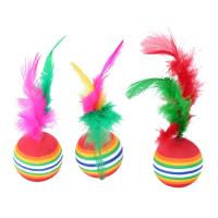 Bola de arco iris de EVA con lanzamiento de espuma ligera, juego interactivo divertido, juguete para masticar, suministros para mascotas - details 8