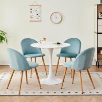 Juego 4 Sillas Comedor Tapizadas Laterales con Respaldo Asiento Terciopelo Suave y Patas Metal Ajustables, Ver - details 5