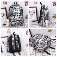Mochila escolar de gran capacidad con grafiti para estudiantes, mochila informal de moda para mujer, mochila escolar con colgante de dibujos animados para niña que se desplaza - details 7