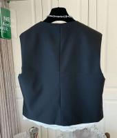 Ence ragtag-Chaqueta informal sin mangas con cuello redondo coreano, chaleco holgado, top retro chic, ropa de mujer 2024 - details 2