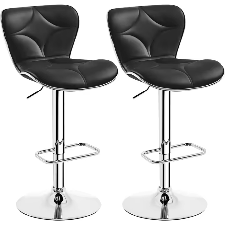 Juego de 2 Taburetes de Bar Altura Ajustable Soporte hasta 136 kg Ideal para Comedor, Cafetería, Bar, Sala o Cocina - 1