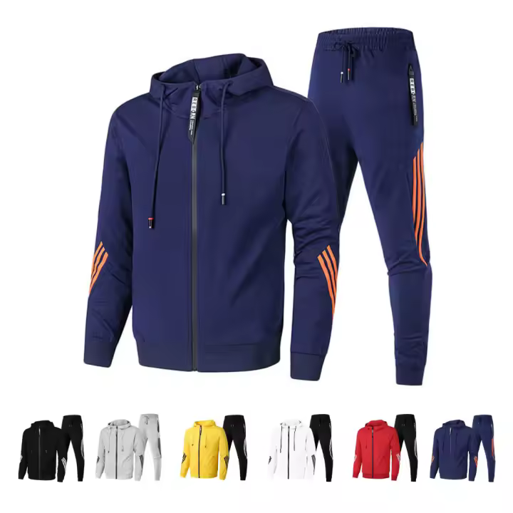 Traje Deportivo Casual Chaqueta con Cremallera y Pantalones de Sudor Cómodo y Delgado - 1
