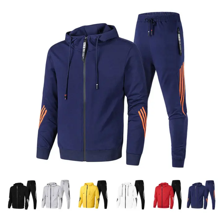 Traje Deportivo Casual Chaqueta con Cremallera y Pantalones de Sudor Cómodo y Delgado - 1