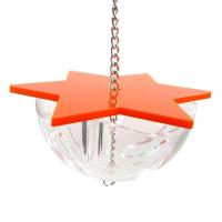 Juguetes colgantes para morder pájaros, estrella Hexagonal acrílica, caja de comida creativa para loros, fácil instalación multicapa, alimentador de forrajeo de aves - details 10