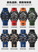 Reloj multifuncional nuevo de la marca suiza para hombre, reloj de cuarzo con correa de silicona. - details 8