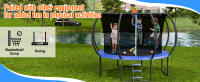 Trampolín SucceBuy, con red de recinto, escalera y poste curvo. Resistente con estera para saltar y acolchado de cubierta de resorte. Recreación al aire libre para niños y adultos - details 3