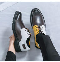 Zapatos de cuero de moda con cordones de empalme personalizados - details 8