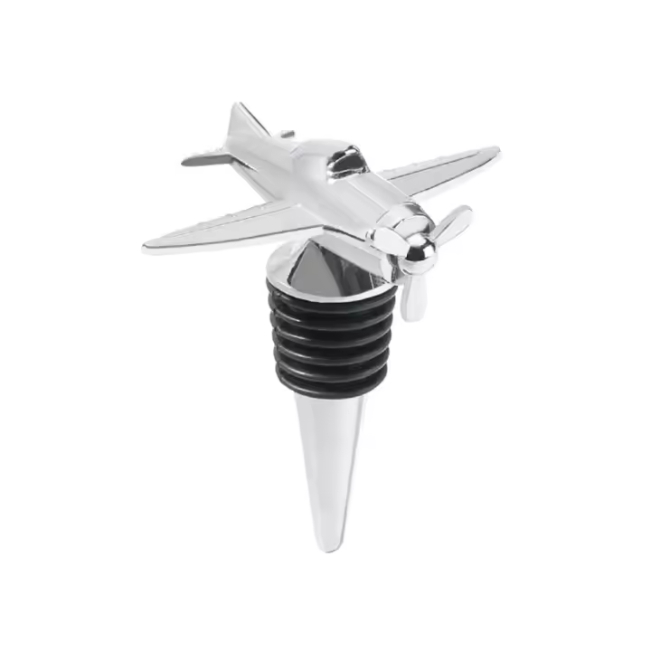 Tapón de botella de silicona para almacenamiento de vino, tapón giratorio, avión creativo, reutilizable, sellado, champán, regalos - 1