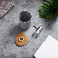 Dispensador de jabón de encimera de bambú, dispensador de loción orgánica resistente natural para cocina y baño - details 5