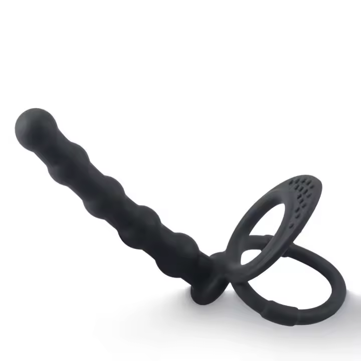 Leten Juguetes Dildo de Masaje Prostalítico de Silicona con Anillo Doble para Mujeres y Parejas - 1