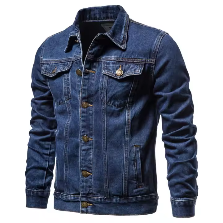 Chaqueta vaquera de estilo callejero para hombre, chaqueta delgada informal de algodón, otoño e invierno, 2024 - 1