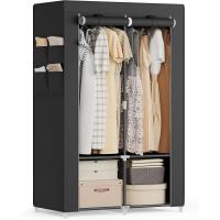 Perchero Plegable de Tela Almacenamiento Lateral de 45x211x167cm Negro RYG095B01 - details 1