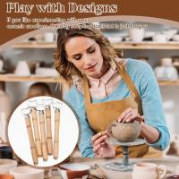 Herramientas de modelado de cerámica, taza de té, mango de vidrio de agua, cuchillo raspador de tallado, olla de cerámica DIY, artesanía de modelado, herramienta de textura - details 3