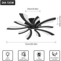 Plafón LED Regulable Control Remoto 48W 5400LM 3000K-6500K Día 70cm Ideal para Sala de Estar, Dormitorio, Comedor, Baño, Pasillo Blanco - details 47