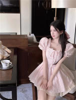 Vestido de Princesa veraniego para Niñas Cuello Cuadrado, Mangas de Burbuja, Cintura Ajustable para Lucir Delgada Versión Coreana - details 19