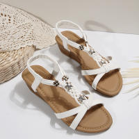Sandalias de cuña para mujer 2025 Verano Nuevo Estilo Coreano Sandalias Bohemias de Punta Redonda y Abierta para Mujeres - details 14