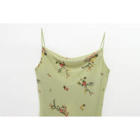 Moda clásica personalizada para mujer, midi de malla estampada - details 2