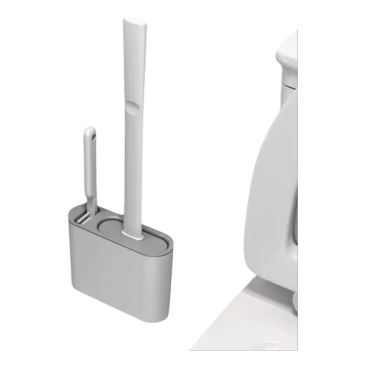 Cepillo De Inodoro Con Pared Montado Herramienta De Limpieza Para El Hogar Sin Esquinas Muertas Conjunto De Limpieza De Inodoro - 1